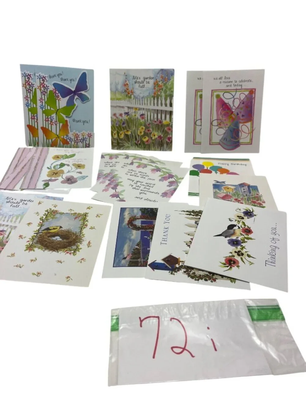 Assorted 19 Greeting Cards With 11 Envelopes - Birthday Thank You & More Floral